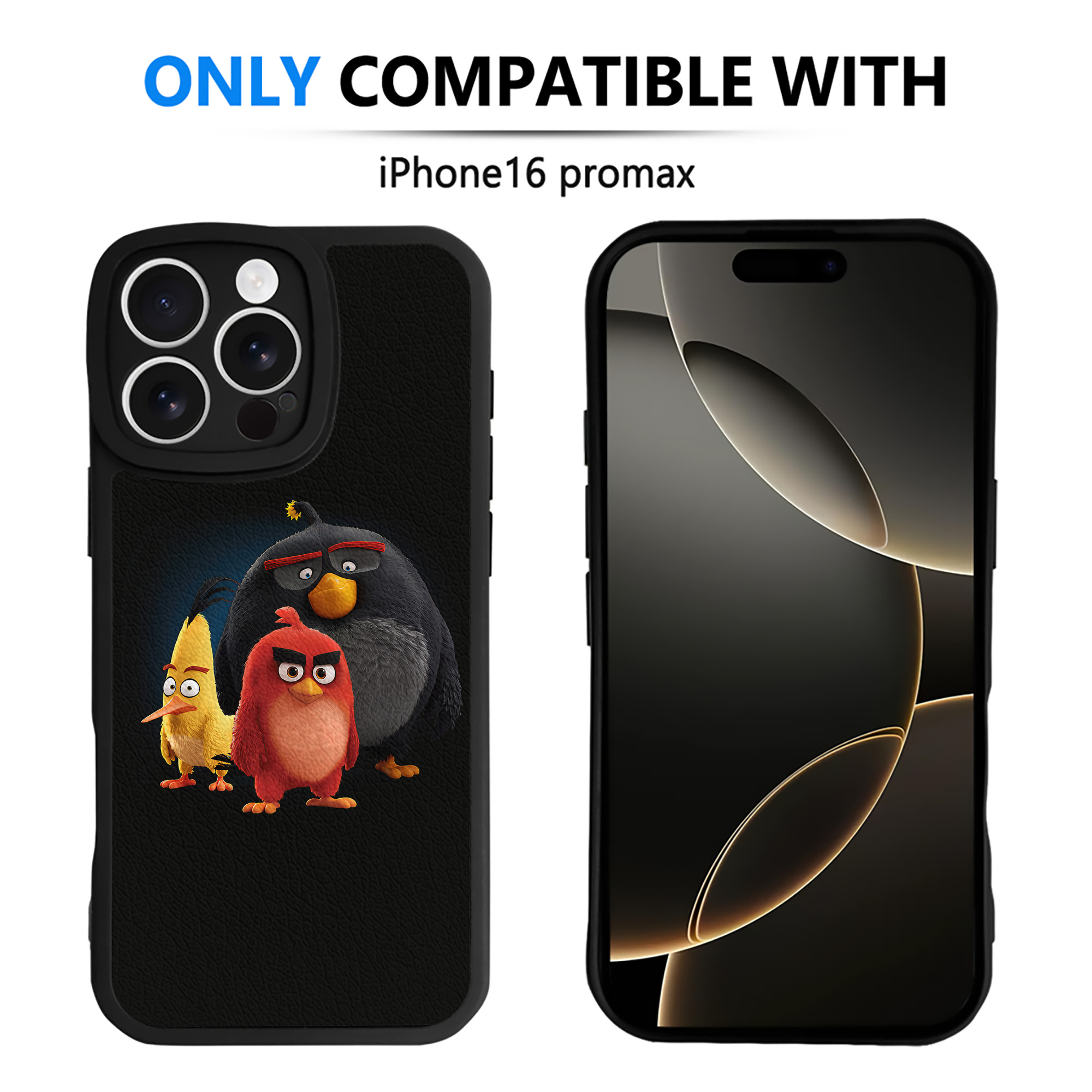 （画像用） Angry Birds アングリーバード 【iPhone 16シリーズ対応】シリコンスマホケース（レザー調） 材質：シリコン